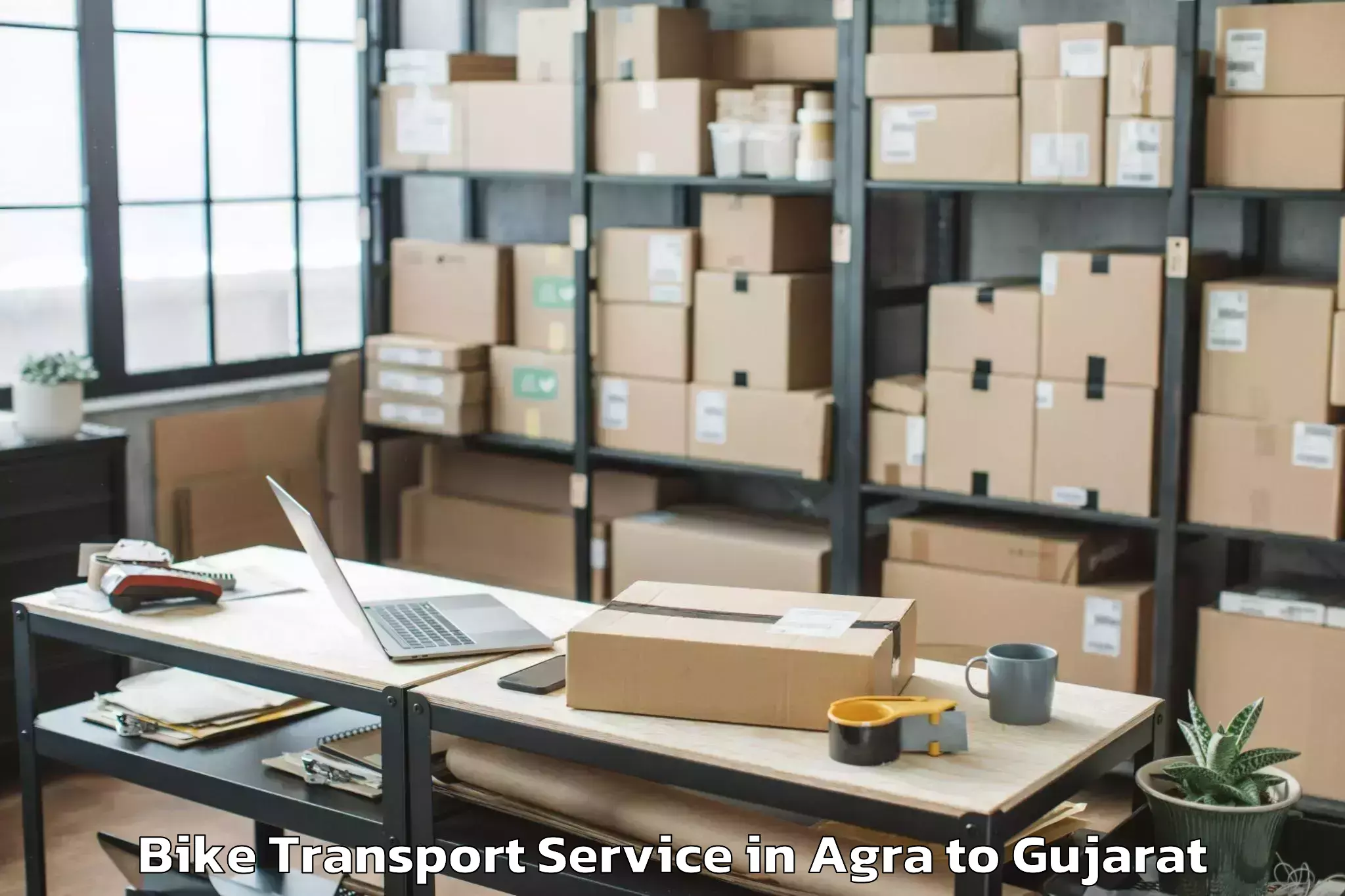 Reliable Agra to Unjha Bike Transport